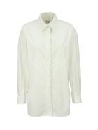 Burberry Clariss - Oversized Cotton Oxford Shirt With Logo Burberry Clariss - Oversized Cotton Oxford Shirt With Logo - Optic White