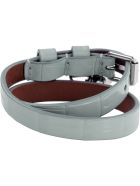 Alexander McQueen Skull Charm Leather Double-wrap Bracelet Alexander McQueen Skull Charm Leather Double-wrap Bracelet - grey