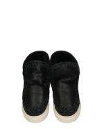 Mou Eskimo Sneaker Low Heels Ankle Boots In Black Leather Mou Eskimo Sneaker Low Heels Ankle Boots In Black Leather - black
