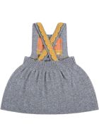 Gucci Gray Dress For Baby Girl With Logo Gucci Gray Dress For Baby Girl With Logo - Multicolor