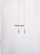 Saint Laurent Cotton Sweatshirt With Logo Print Saint Laurent Cotton Sweatshirt With Logo Print - White
