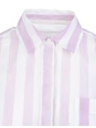 Striped Cotton Shirt MSGM Striped Cotton Shirt - Bianco/rosa