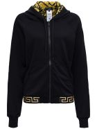Versace Hoodie In Technical Jersey Versace Hoodie In Technical Jersey - Black