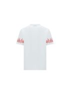 Vision of Super White Tshirt Embroidered Red Flame Vision of Super White Tshirt Embroidered Red Flame - WHITE
