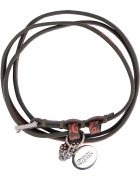 Alexander McQueen Leather Bracelet With Medallion And Skull Alexander McQueen Leather Bracelet With Medallion And Skull - khaki