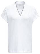 Brunello Cucinelli Monile V-neck Cotton T-shirt Brunello Cucinelli Monile V-neck Cotton T-shirt - White