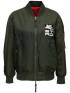 Etro Reversible Nylon Bomber Jacket With Logo Etro Reversible Nylon Bomber Jacket With Logo - Green