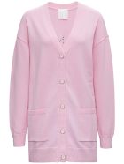 Givenchy Wool And Cashmere Pink Cardigan With Logo Givenchy Wool And Cashmere Pink Cardigan With Logo - Pink