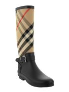 Burberry Simeon - Tartan Rain Boots Burberry Simeon - Tartan Rain Boots - Black/archive Beige