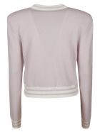 Balmain Stripe Trimmed Logo Sweater Balmain Stripe Trimmed Logo Sweater - Pink