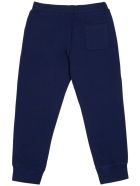 Emporio Armani Blue Cotton Pants With Logo Emporio Armani Blue Cotton Pants With Logo - Blu