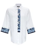 Oxford Patch Shirt In Cotton Poplin Dolce & Gabbana Oxford Patch Shirt In Cotton Poplin - White