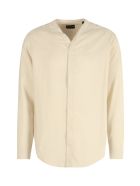 Giorgio Armani Collarless Button-up Shirt Giorgio Armani Collarless Button-up Shirt - Kc Beige