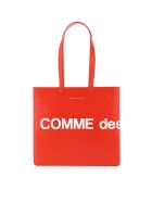Comme des Garçons Shirt Boy Leather Tote Bag With Logo Comme des Garçons Shirt Boy Leather Tote Bag With Logo - Red
