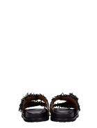 Coral Blue Flats In Black Leather Coral Blue Flats In Black Leather - black
