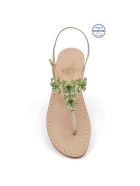 Bagni Di Tiberio Jewel Thong Sandals Dea Sandals Bagni Di Tiberio Jewel Thong Sandals - gold, green