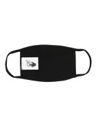Off-White Cotton Mask With Diagonal Print Off-White Cotton Mask With Diagonal Print - Black