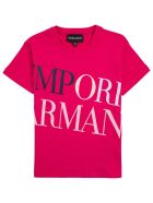 Emporio Armani Cotton T-shirt With Logo Print Emporio Armani Cotton T-shirt With Logo Print - Pink
