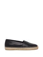 Saint Laurent Espadrilles In Black Leather With Logo Saint Laurent Espadrilles In Black Leather With Logo - Black