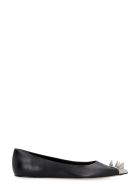Leather Pointy-toe Ballet Flats Alexander McQueen Leather Pointy-toe Ballet Flats - Black/silver