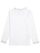 Il Gufo Long-sleeved T-shirt In Organic Cotton With Ruffles Detail Il Gufo Long-sleeved T-shirt In Organic Cotton With Ruffles Detail - White