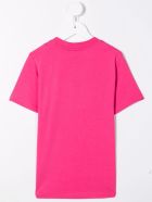 Kids Fluo Pink T-shirt With Black Oversize Logo Diesel Kids Fluo Pink T-shirt With Black Oversize Logo