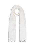 Fabiana Filippi White Cashmere Blend Scarf With Glitter Detail Fabiana Filippi White Cashmere Blend Scarf With Glitter Detail - White