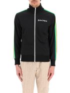 Palm Angels Zip-up Sweatshirt With Bands Palm Angels Zip-up Sweatshirt With Bands - Black White