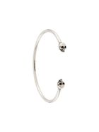 Alexander McQueen Silver-tone Metal Skull-embellished Cuff Bracelet Alexander McQueen Silver-tone Metal Skull-embellished Cuff Bracelet - Metallic
