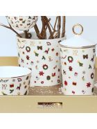 Large Cachepot - Noel Oro Collection Taitù Large Cachepot - Noel Oro Collection - Multicolor and Gold