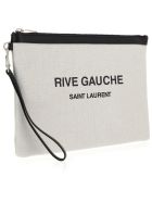 Saint Laurent Rive Gauche Pouch Saint Laurent Rive Gauche Pouch - Lino bianco/nero