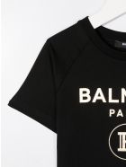 Unisex Kid Black And Gold Logo T-shirt Balmain Unisex Kid Black And Gold Logo T-shirt