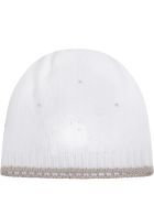 Little Bear White Hat For Babykids With Polka-dots Little Bear White Hat For Babykids With Polka-dots - White