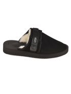 Fur Applique Side Strap Sandals SUICOKE Fur Applique Side Strap Sandals - Nero