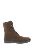 Tod's Winter Rubber Boots In Suede Leather Tod's Winter Rubber Boots In Suede Leather - Brown