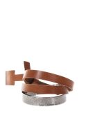 Saint Laurent Nomade Brown Double Turn Leather Bracelet Saint Laurent Nomade Brown Double Turn Leather Bracelet - Brown