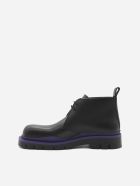 Bottega Veneta Tire Lace-up Leather Ankle Boots Bottega Veneta Tire Lace-up Leather Ankle Boots - Black, purple