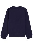 Moschino Blue Cotton Hoodie With Logo Print Moschino Blue Cotton Hoodie With Logo Print - Blu