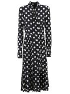 Dolce & Gabbana Polka Dot Pleated Long Dress Dolce & Gabbana Polka Dot Pleated Long Dress - White/Black