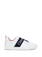 Chloé Leather Sneakers With Logo Band Detail Chloé Leather Sneakers With Logo Band Detail - White