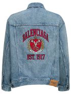 Balenciaga Denim Jacket With Back College Print Balenciaga Denim Jacket With Back College Print - Light blue