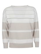 Ribbed Stripe Sweatshirt Fabiana Filippi Ribbed Stripe Sweatshirt - Bianco