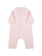 Moncler Pink Babygrow For Baby Girl With Logo Moncler Pink Babygrow For Baby Girl With Logo - Pink