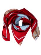 Burberry Double Print Love Silk Square Scarf Burberry Double Print Love Silk Square Scarf - Red/Camel