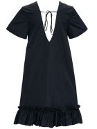RED Valentino Asymmetrical Taffeta Dress With Bow RED Valentino Asymmetrical Taffeta Dress With Bow - Black