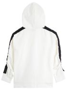 Moncler Black And White Jersey Hoodie With Logo Moncler Black And White Jersey Hoodie With Logo - White