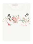 Monnalisa Jersey T-shirt With Floral Print Monnalisa Jersey T-shirt With Floral Print - White