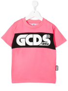 Colour-block Logo T-shirt GCDS Mini Colour-block Logo T-shirt - Fucsia