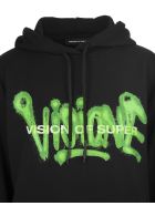 Black And Fluo Green Man "visione" Hoodie Vision of Super Black And Fluo Green Man "visione" Hoodie - Black/green