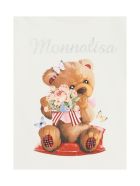 Monnalisa Long Sleeved Shirt With Teddy Bear Print Monnalisa Long Sleeved Shirt With Teddy Bear Print - White